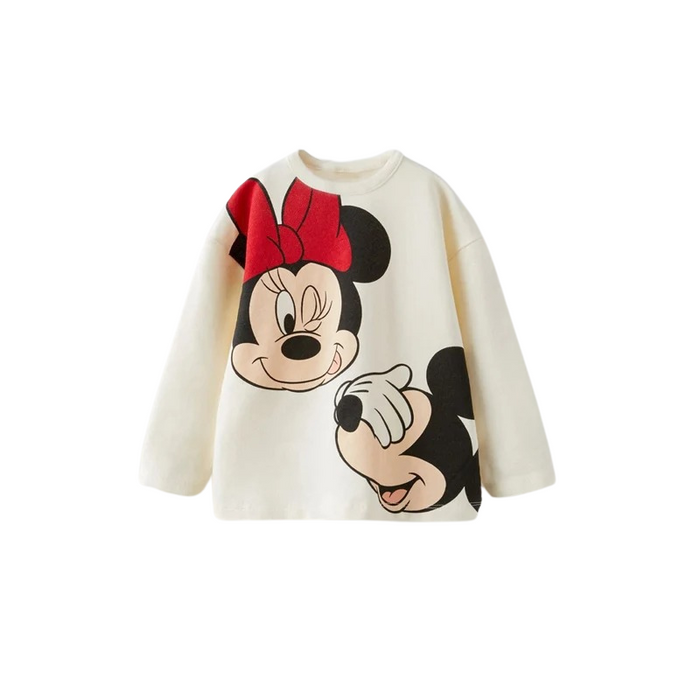 Mickey And Minnie Cartoon Design Long Sleeve T Shirt