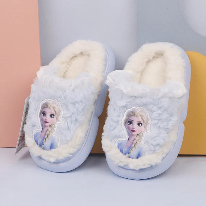 Soft Slide Slippers With Frozen Princess Elsa Print