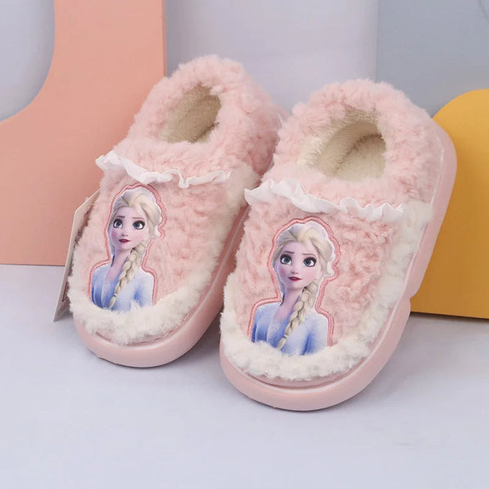 Soft Slide Slippers With Frozen Princess Elsa Print