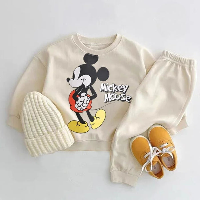 Mickey Mouse Printed Sweater And Joggers Set