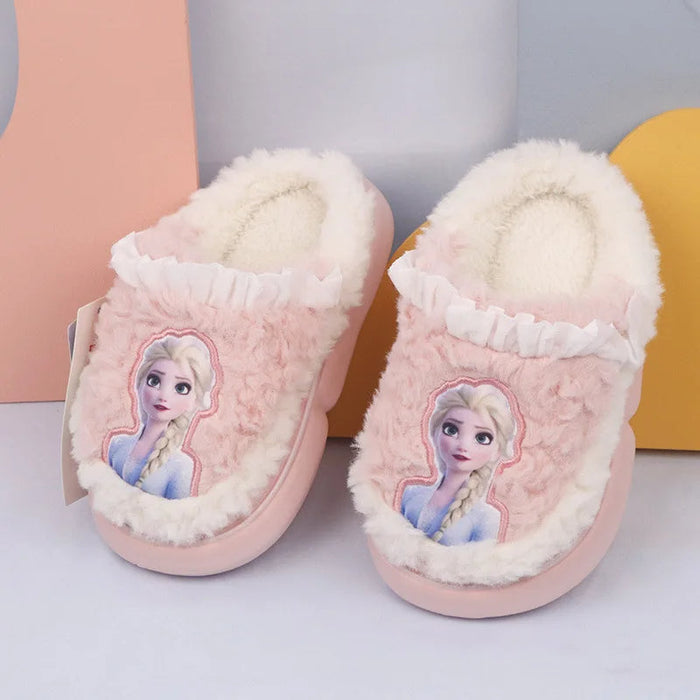 Soft Slide Slippers With Frozen Princess Elsa Print