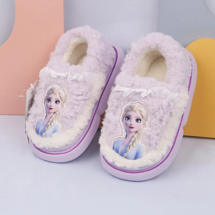 Soft Slide Slippers With Frozen Princess Elsa Print