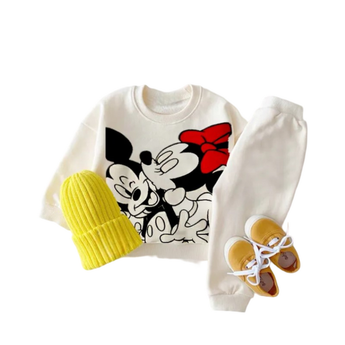 Mickey Mouse Printed Sweater And Joggers Set