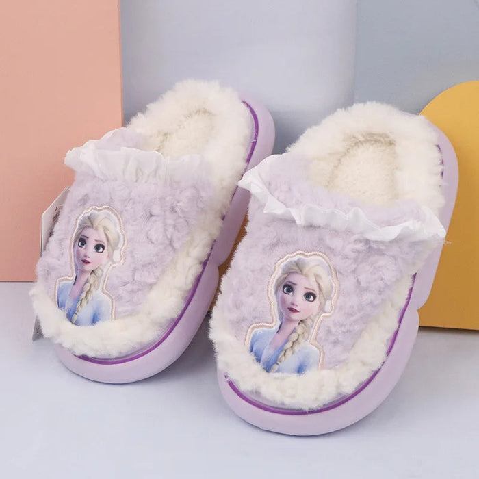 Soft Slide Slippers With Frozen Princess Elsa Print