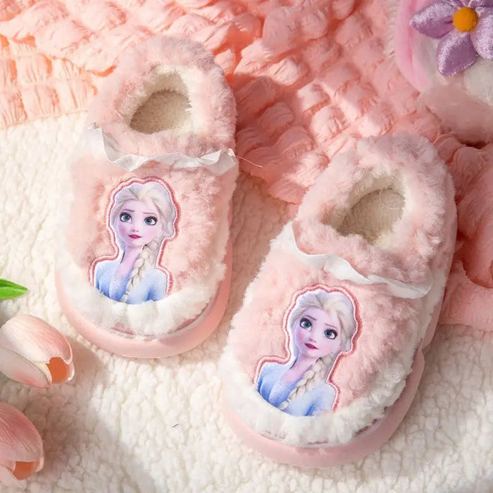 Soft Slide Slippers With Frozen Princess Elsa Print