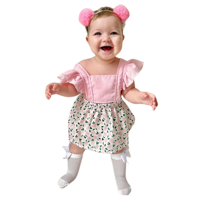 Fruit Printed Ruffle Dress For Baby