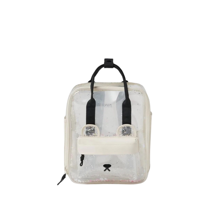 Transparent Teddy Print Design Backpack