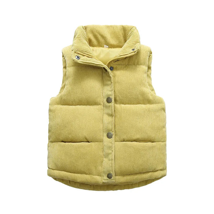 Stylish Corduroy Puffer Vest For Children