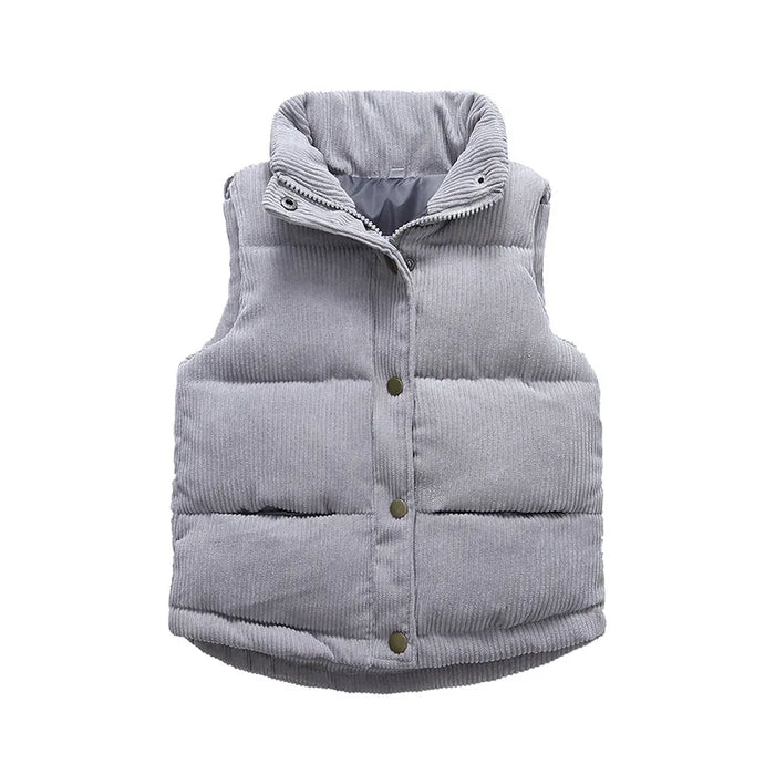 Stylish Corduroy Puffer Vest For Children