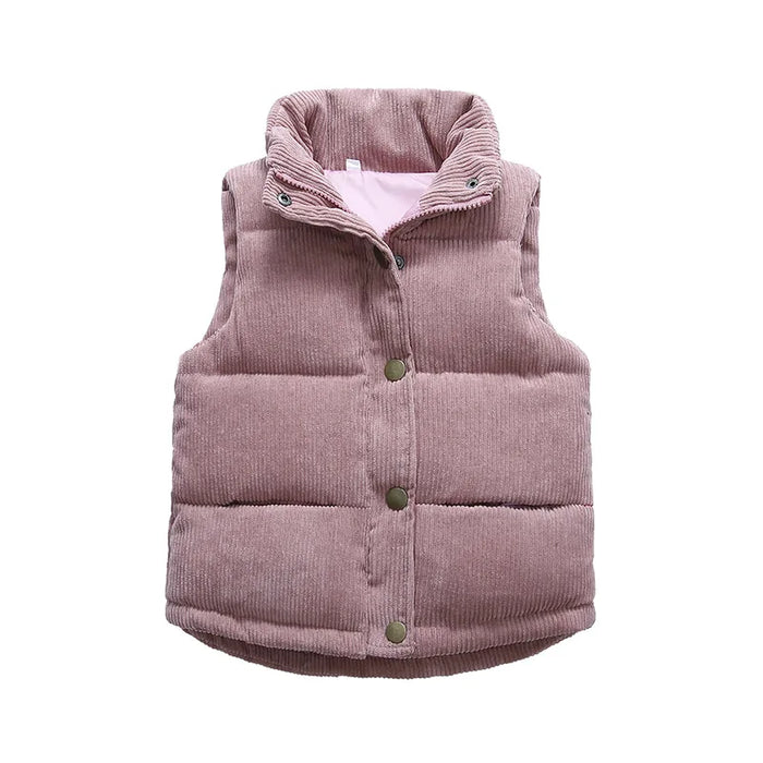 Stylish Corduroy Puffer Vest For Children