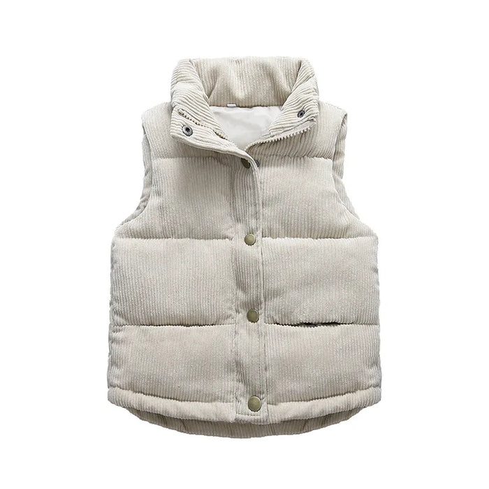 Stylish Corduroy Puffer Vest For Children