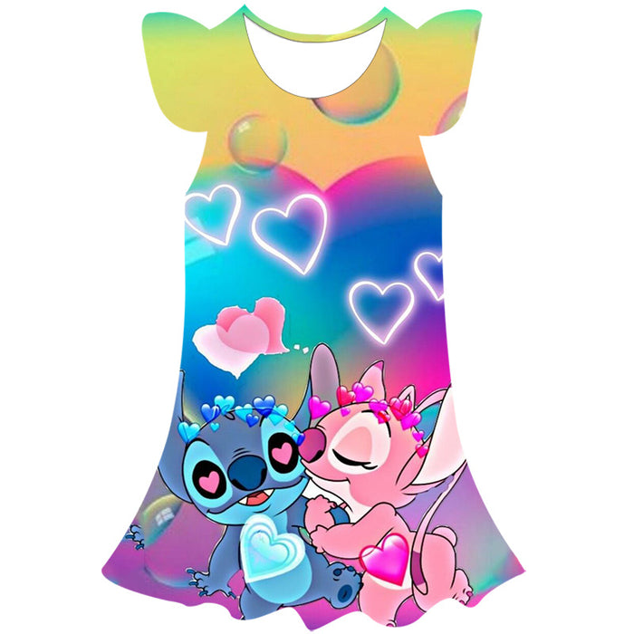 Disney Princess Stitch 3D Short Sleeve Dress