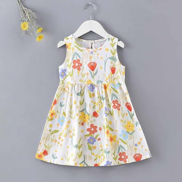 Sleeveless Meadow Floral Printed Dress