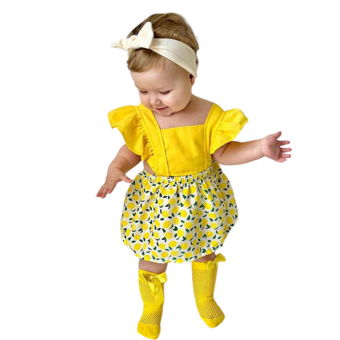 Fruit Printed Ruffle Dress For Baby