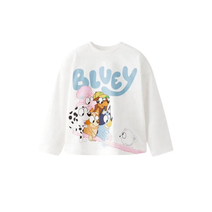 Bluey Cartoon Printed Long Sleeve T Shirt