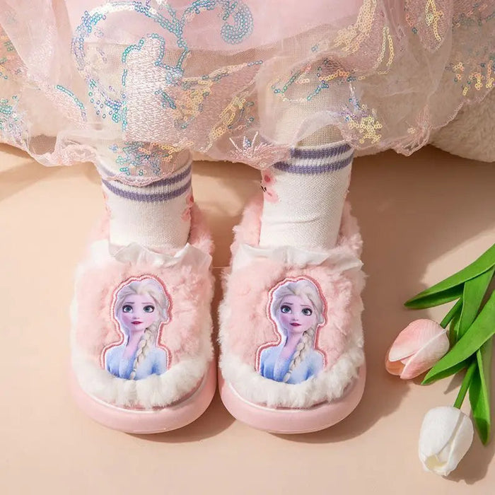 Soft Slide Slippers With Frozen Princess Elsa Print