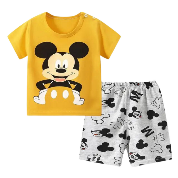 Mickey Mouse Print T Shirt And Short Set