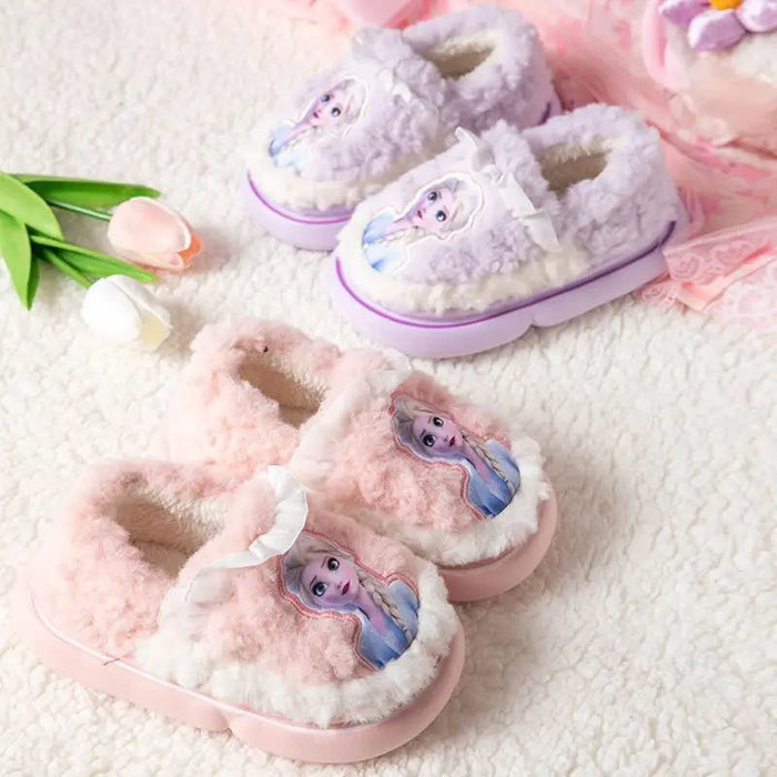 Soft Slide Slippers With Frozen Princess Elsa Print