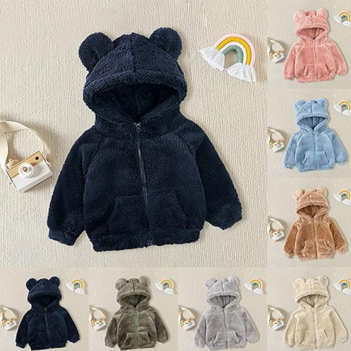 Toddler Fleece Hooded Winter Jacket With Zipper