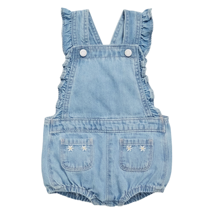 Ruffle Strap Overall Romper
