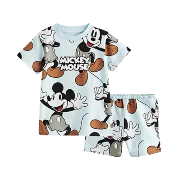 Mickey Mouse Print T Shirt And Short Set