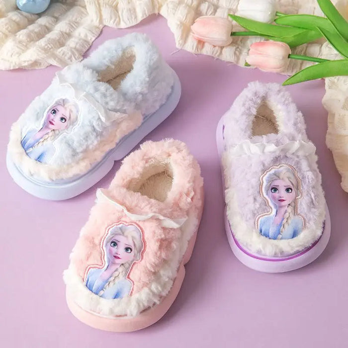 Soft Slide Slippers With Frozen Princess Elsa Print