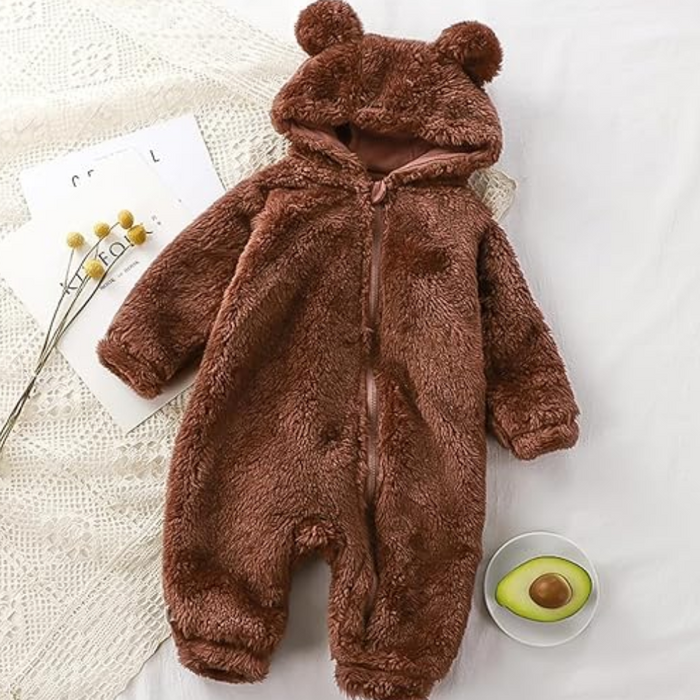 Zip Up Baby Fleece Hooded Bodysuit