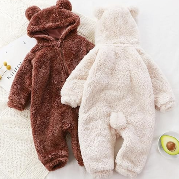 Zip Up Baby Fleece Hooded Bodysuit