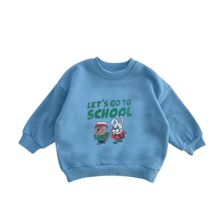 Lets Go To School Printed Design Casual Sweatshirt