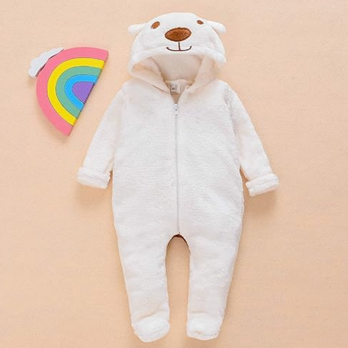 Zip Up Baby Fleece Hooded Bodysuit