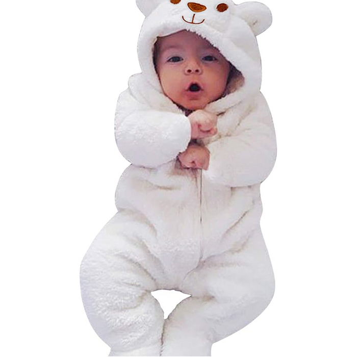 Zip Up Baby Fleece Hooded Bodysuit