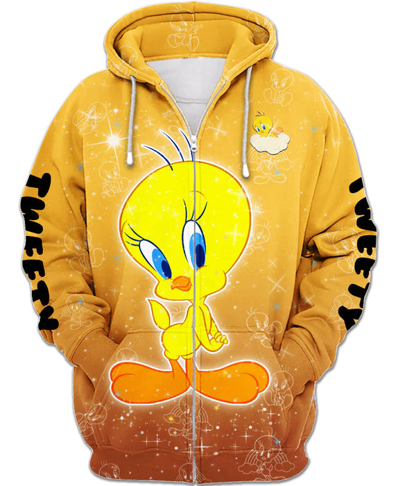 Children Adorable Tweety Zip Up Hoodie