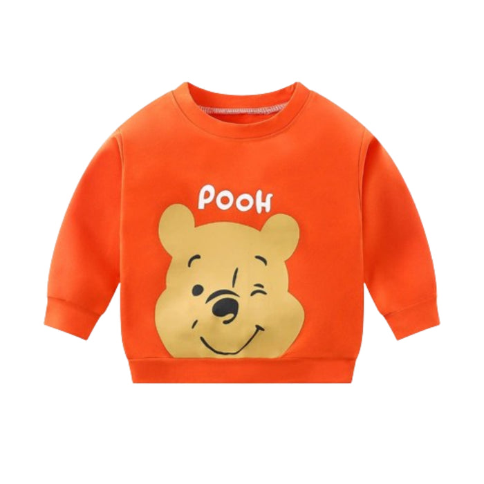 Cartoon Print Long Sleeve Pullover Sweatshirt For Kids