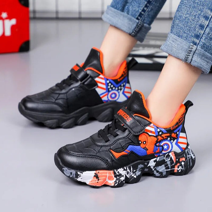 Cartoon Printed Strapped Sneakers