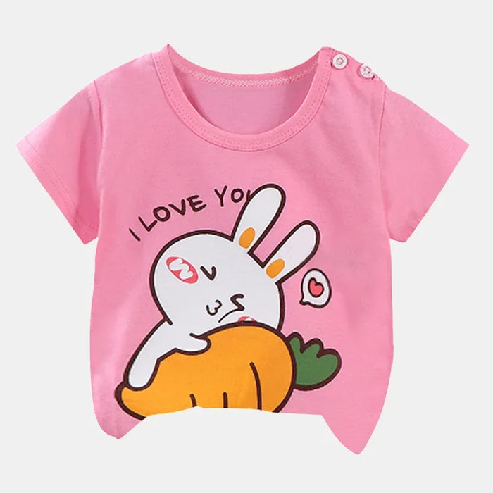 Kids Cartoon And Car Prints T Shirts