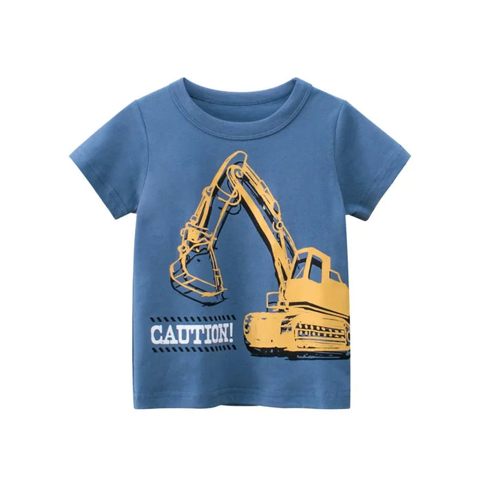 Kids Construction and Adventure Vehicle T Shirts