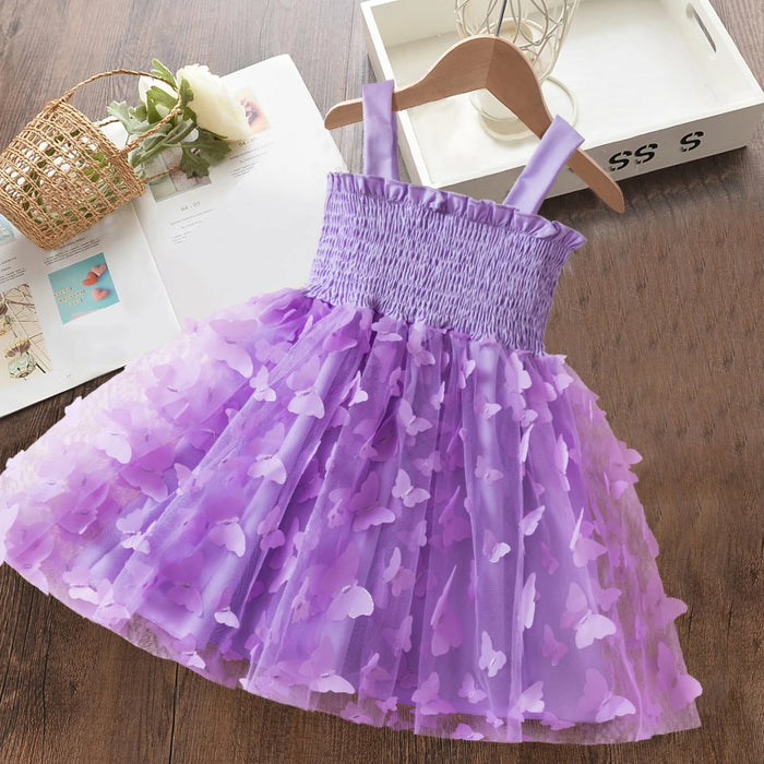 Sleeveless Princess Butterfly Tulle Party Dresses