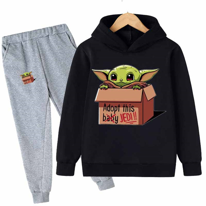 Casual Star Wars Yoda Character Hoodies Set