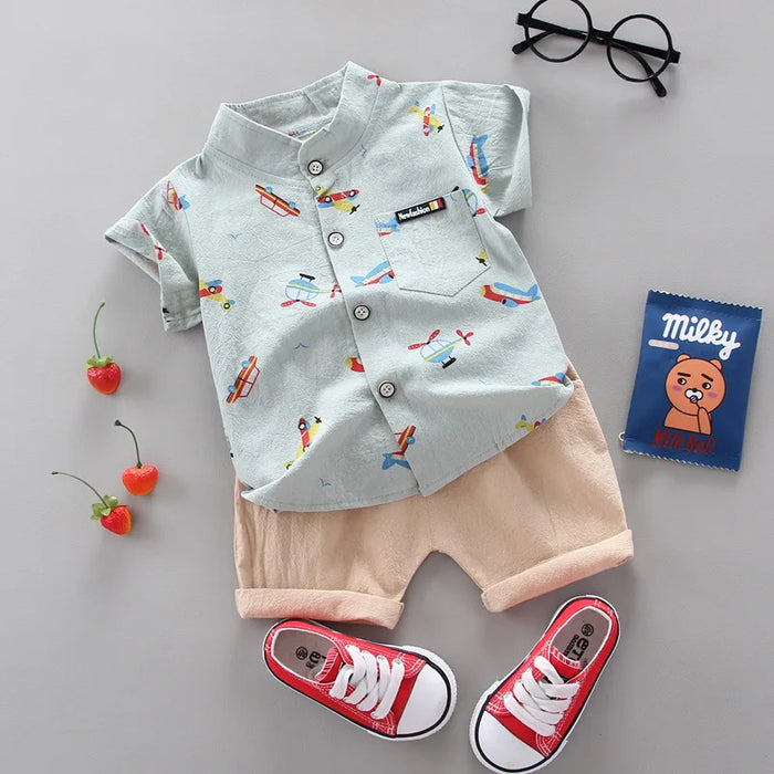 Feather Print Summer Set for Toddlers