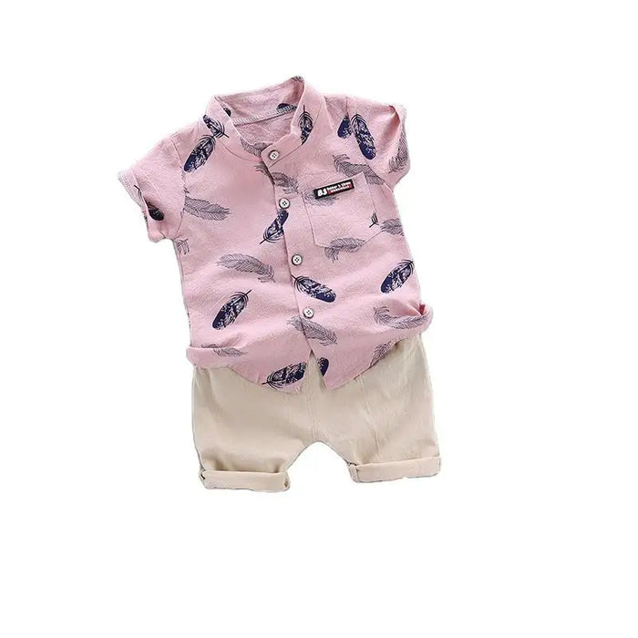 Feather Print Summer Set for Toddlers