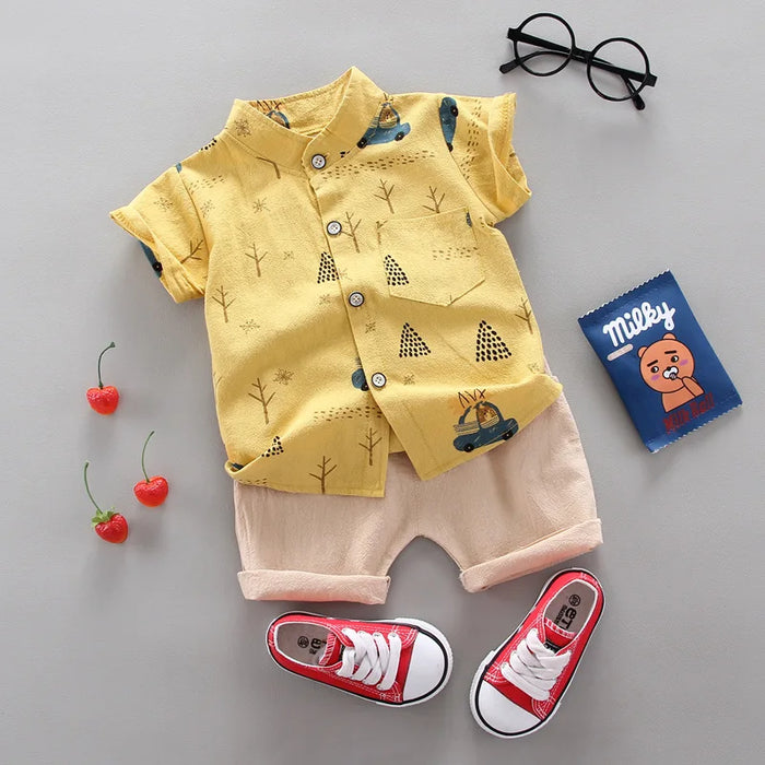 Feather Print Summer Set for Toddlers