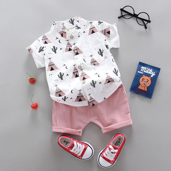 Feather Print Summer Set for Toddlers