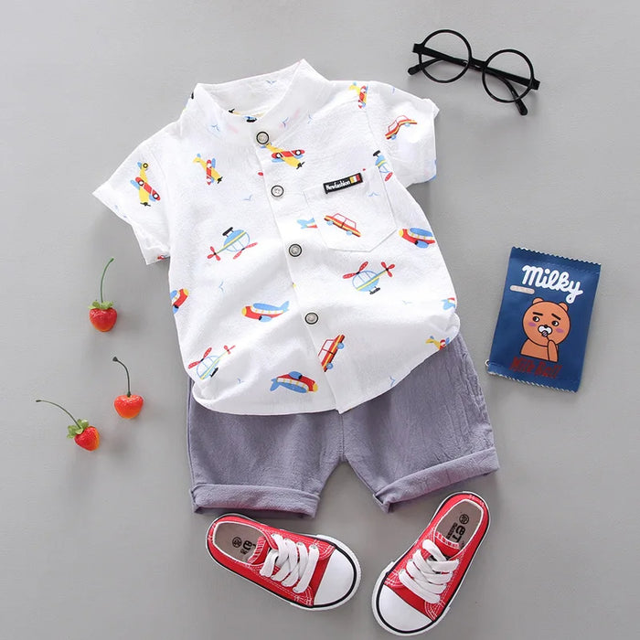 Feather Print Summer Set for Toddlers