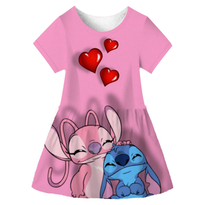 Casual Summer Stitch Cartoon Dress