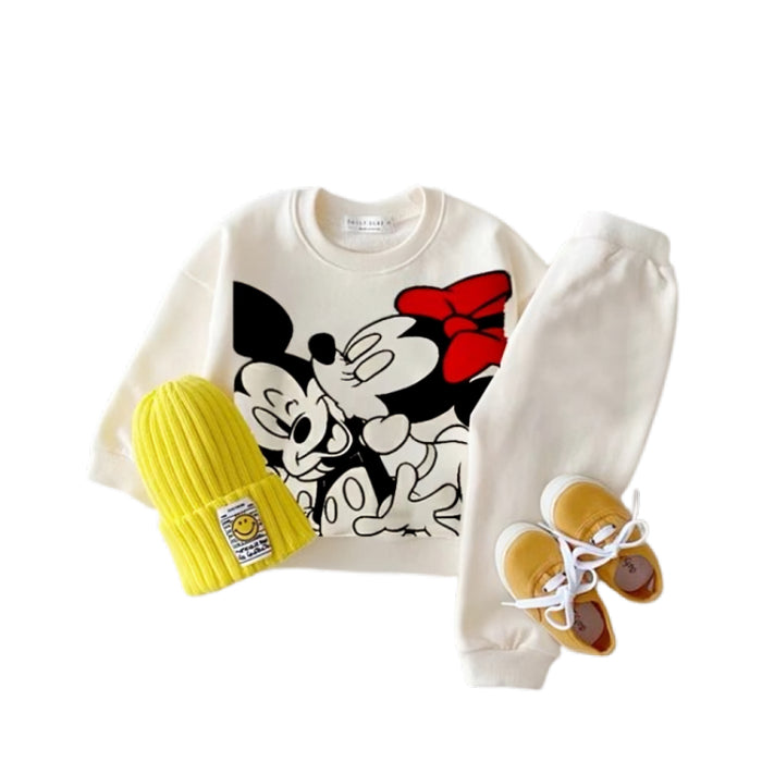 Charming Cartoon Two Piece Hoodie And Trousers Set For Toddlers