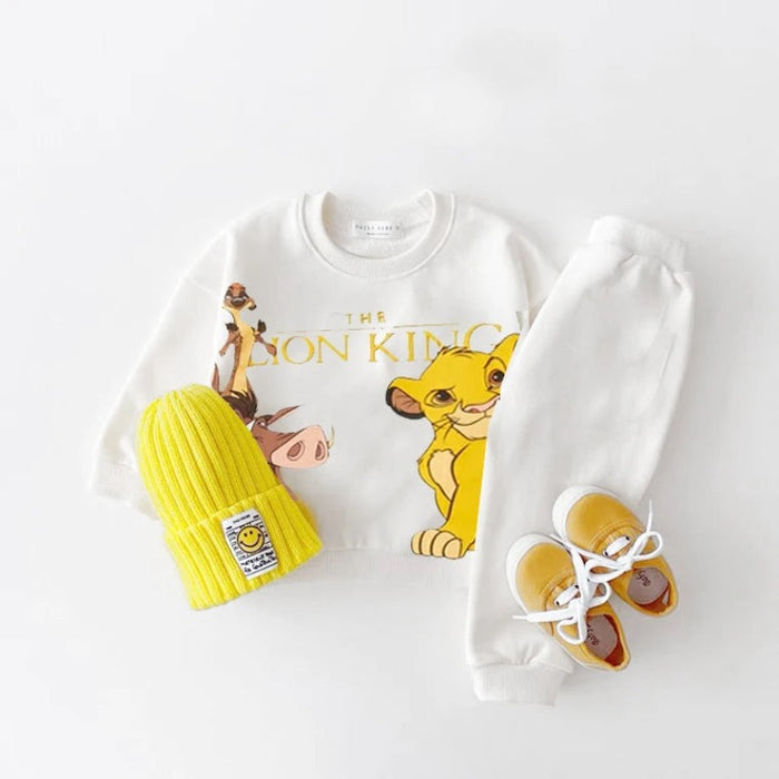 Charming Cartoon Two Piece Hoodie And Trousers Set For Toddlers