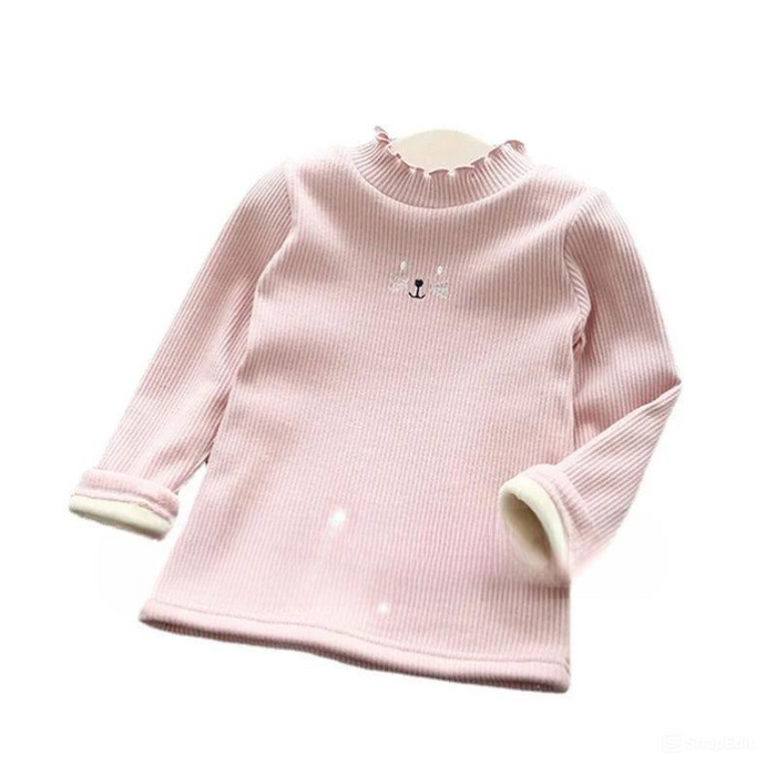 Charming Ribbed Sweater For Children With Playful Embroidery