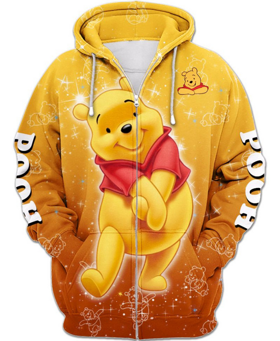 Children Winnie The Pooh Zip Up Hoodie