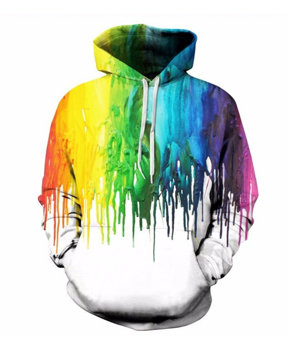 Children Vibrant Dripping Paint Hoodie