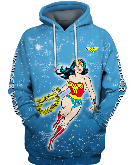 Children Wonder Woman Printed Hoodie